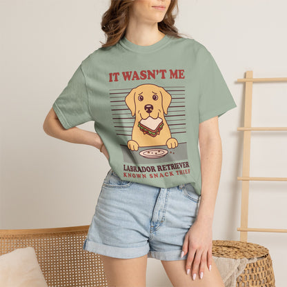 Labrador Retriever Shirt, It Wasn't Me Known Snack Thief Funny Dog Comfort Colors Tee