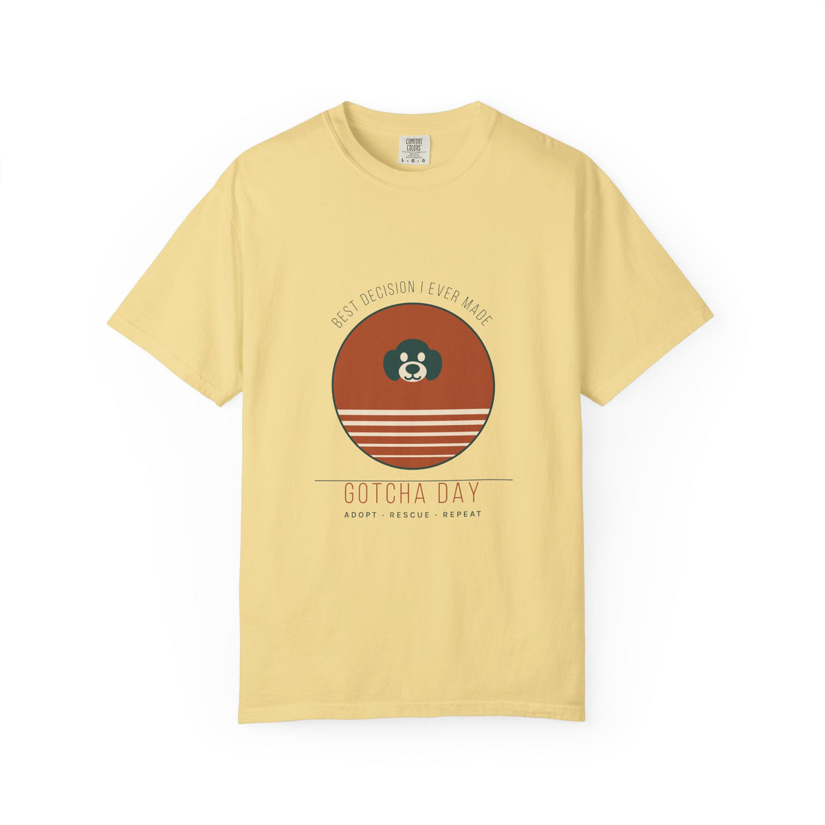 Gotcha Day Sunset Shirt — Retro Rescue Dog Adoption Anniversary Comfort Colors® Tee