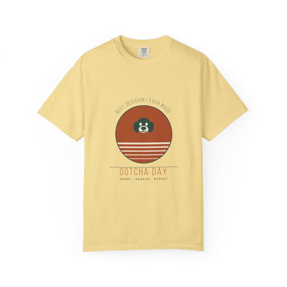 Gotcha Day Sunset Shirt — Retro Rescue Dog Adoption Anniversary Comfort Colors® Tee
